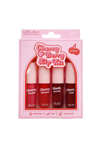 KIT DE BRILLOS LABIALES CHERRY BERRY CELAVI