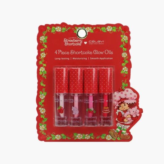 SET DE 4 BRILLOS LABIALES STRAWBERRY SHORTCAKE CELAVI