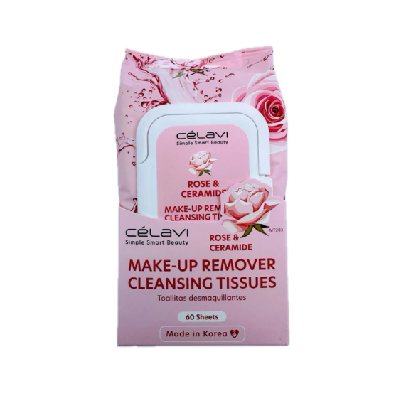 TOALLAS DESMAQUILLANTES ROSAS Y CERAMIDE CELAI