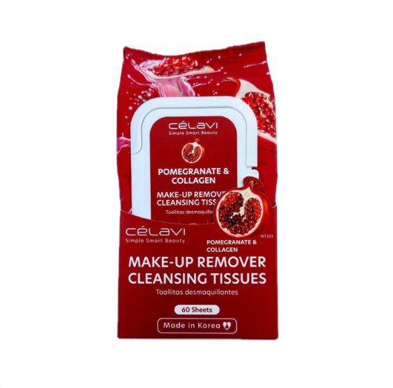 TOALLAS DESMAQUILLANTES POMEGRANATE Y COLLAGEN CELAVI