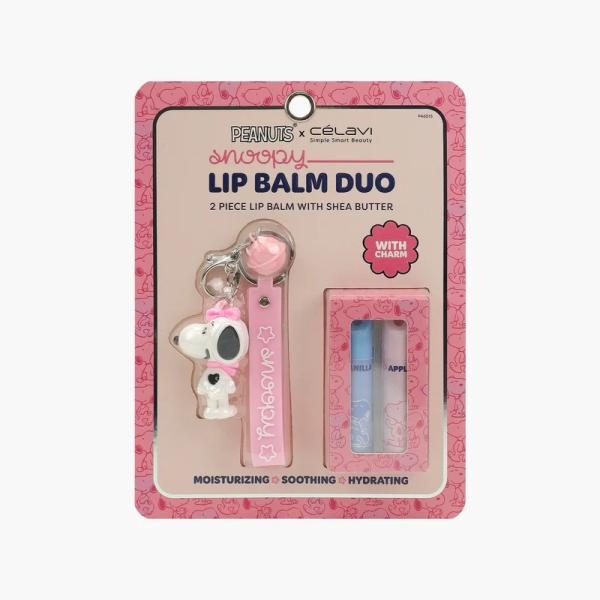 SET DE BALSAMO DE LABIOS CON LLAVERO PEANUTS SNOOPY CELAVI