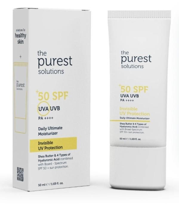 PROTECTOR SOLAR INVISIBLE UV PROTECTION DAILY INTENSIVE MOISTURIZER 50+ SPF THE PUREST