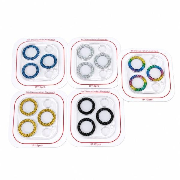 Temperado / Vidrio Camara Completo con Aros Glitter iPhone 15 pro / 16 pro