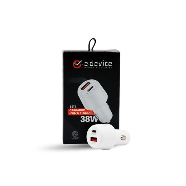 Adaptador Auto E-device EE11 38w PD + QC 3.0