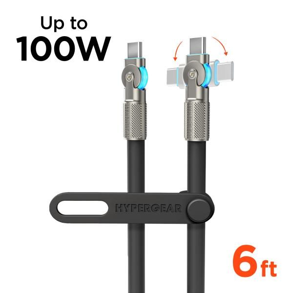 Cable Hypergear Chunky 180° 100W USB-C a USB-C