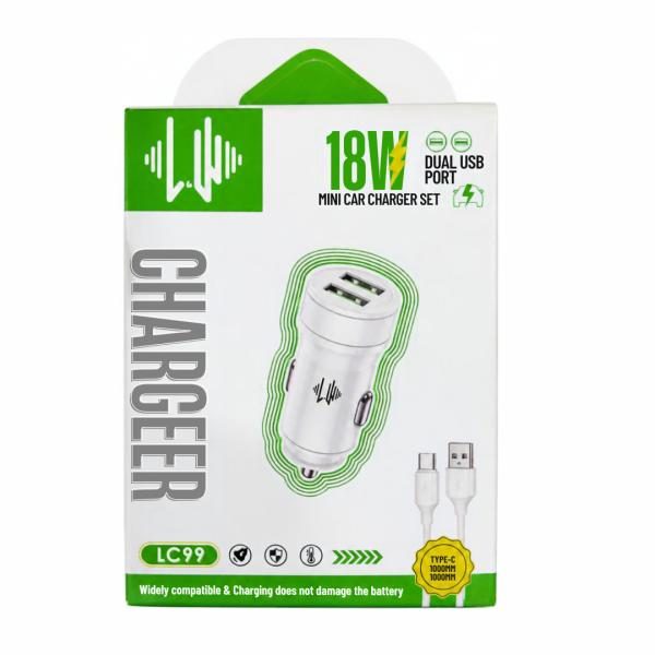 Adaptador Auto LC99 18W + Cable C